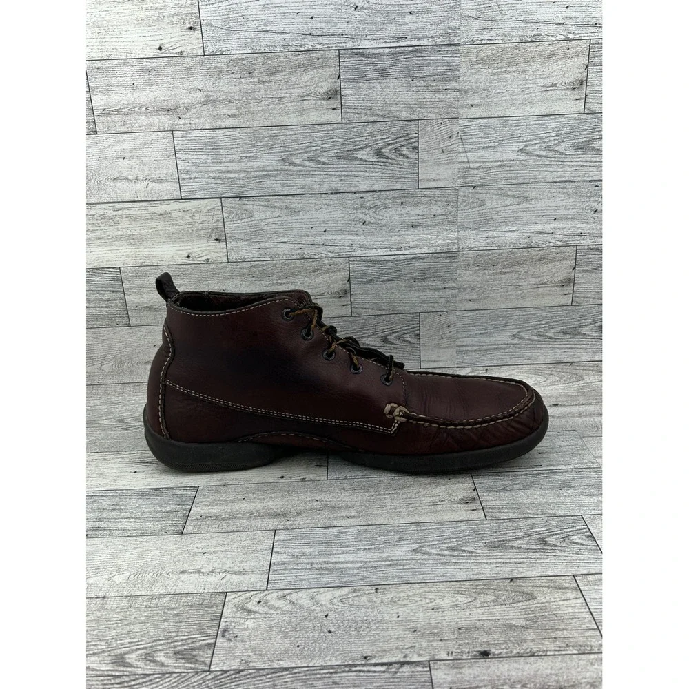 Orvis Men Brown Leather Moc Toe Chukka Boots Lace Up Ankle Shoes Size 12M